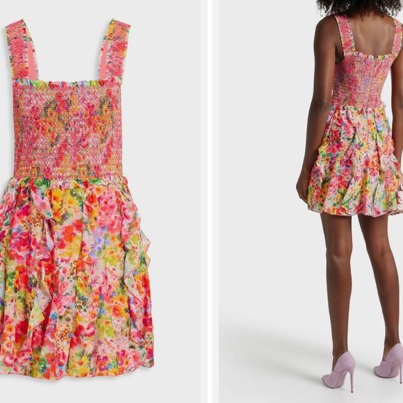 Alice + Olivia Jocelyn Floral Cotton & Silk Sundress - Picture 5 of 5